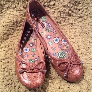 Unlisted NWOT Glittery Snake Cut Out Flats 8